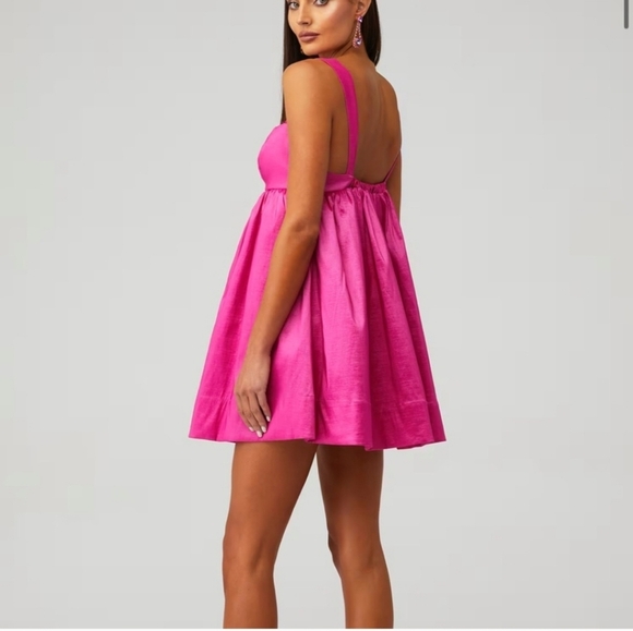 For Love & Lemons Hot Pink Mini W/ Empire Waist- An Ariana Grande Fav!! - Picture 3 of 5